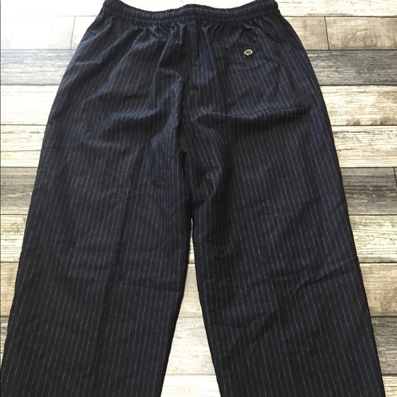 J crew tollegno 1900 wool stripe pants women’s 4 (Inseam 28) navy drawstring - Picture 6 of 13